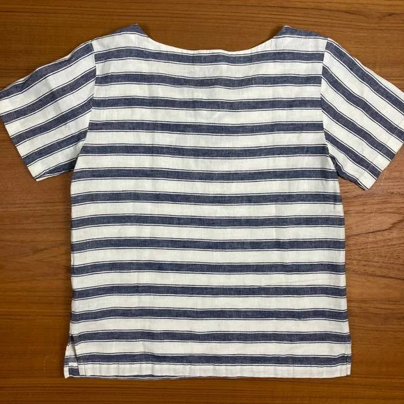 Madewell Striped Lace Up Top - XXS - Picture 6 of 7